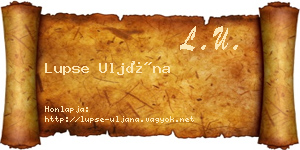 Lupse Uljána névjegykártya